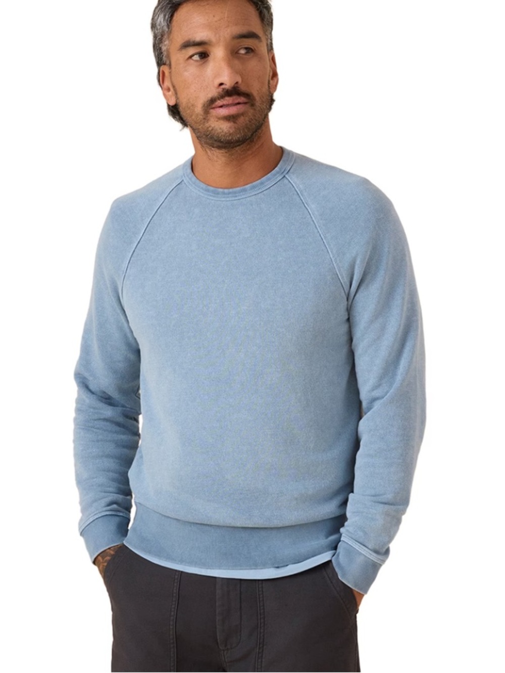 Outerknown Sweatshirt Baby Blue Size Medium Hemp Cotton Blend